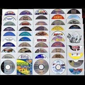 50 MISC CD-ROM LOT1 - PC Software Lot CLEARANCE - NEW or LIKE NEW in Sleeves